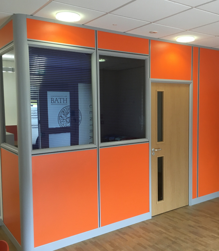 Demountable office partition Bristol Uni internal partitions